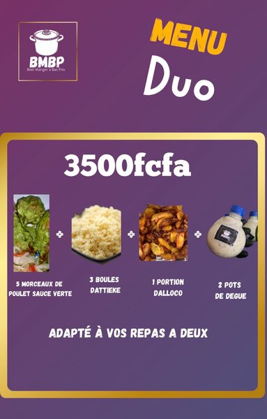 Menu Duo spécial