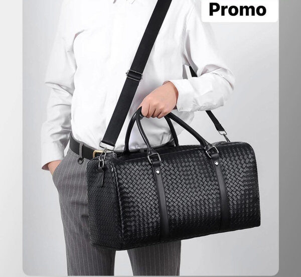 Sac de voyage en cuir tressé