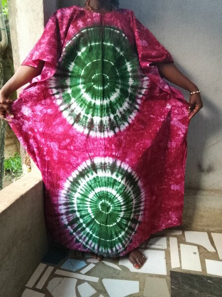 Robe longue tie-dye colorée