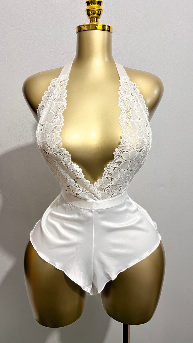 Body en Dentelle Blanc Sexy