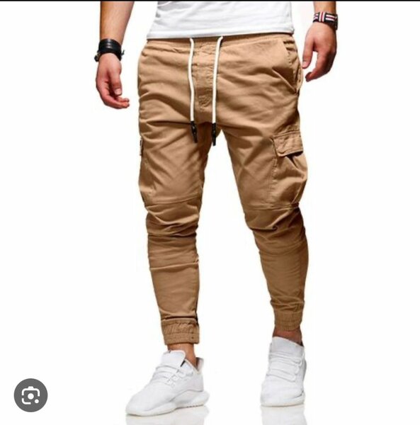Khaki bumper joggers