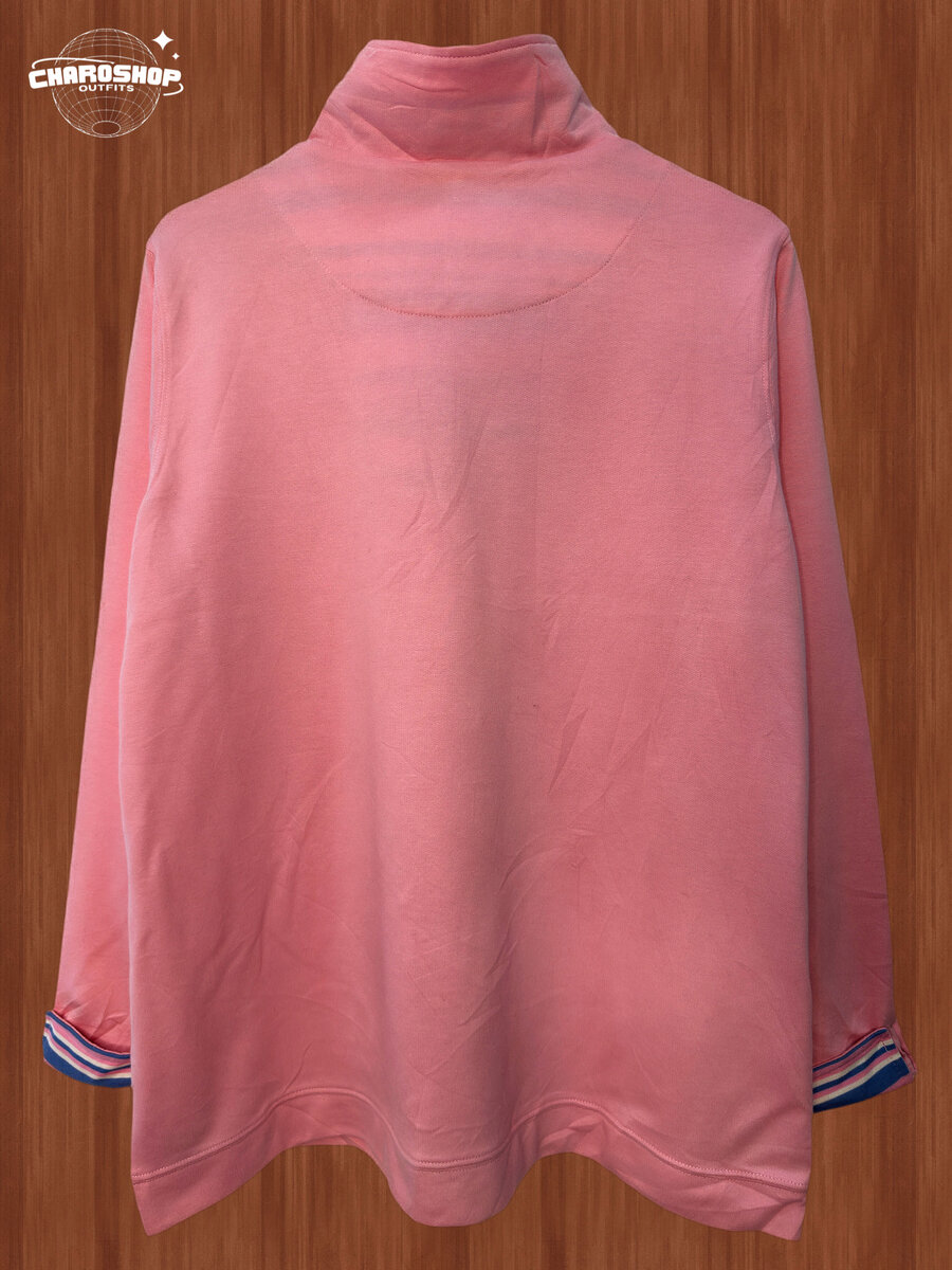 Pull rose à col zippé