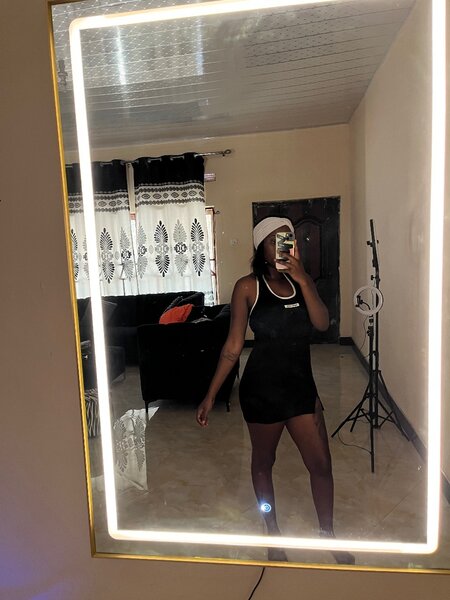 Side slit short black dress (thrift)