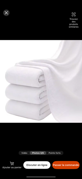 Serviettes en coton blanc doux