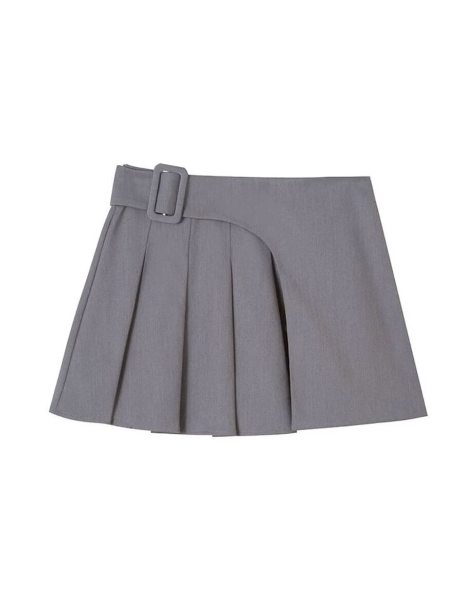 Jupe plissée grise élégante