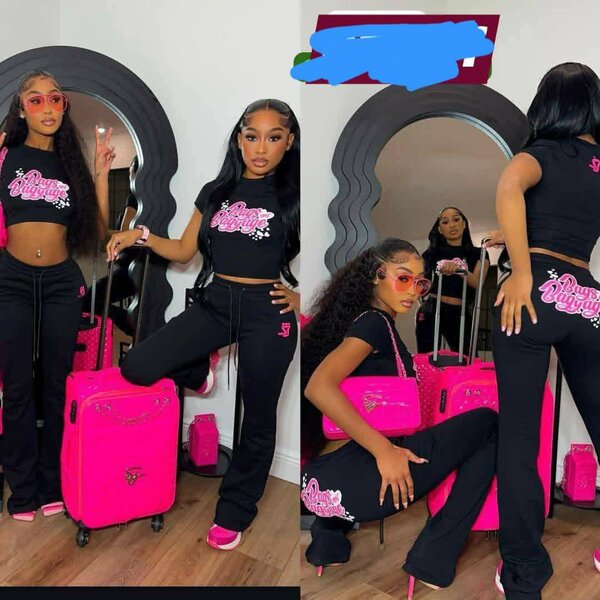 Valise rose tendance à roulettes