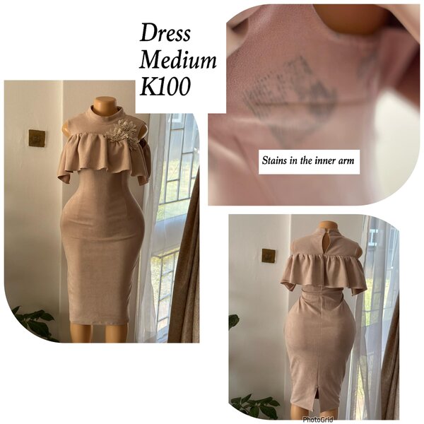 Pink sleeveless velvet dress in size M