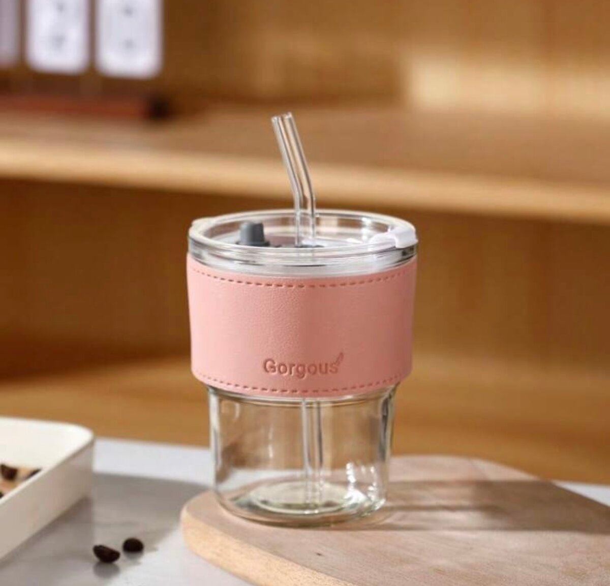 Gobelet en verre avec silicone