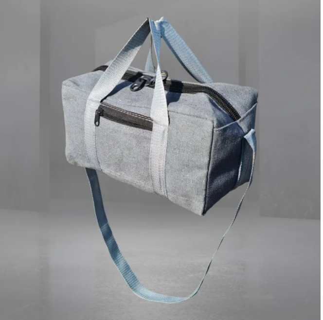 Duffel Bag for Boys & Girls, Features Two Carrying Handles and Padded Shoulder Strap, BPA & Phthalate Free (Gray Tweed) 10x5x6inch