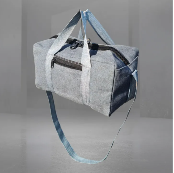 Duffel Bag for Boys & Girls, Features Two Carrying Handles and Padded Shoulder Strap, BPA & Phthalate Free (Gray Tweed) 10x5x6inch