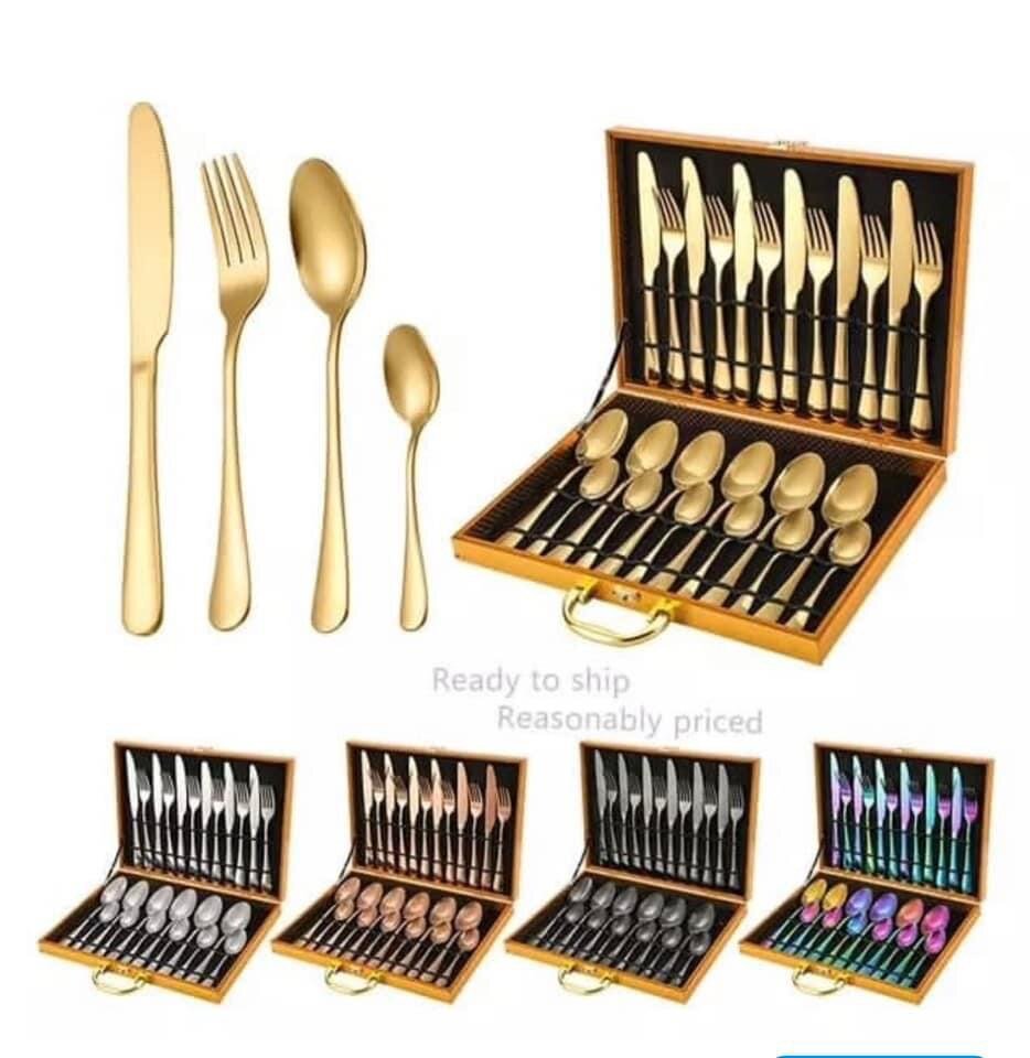 Cutlery set 24pcs Gold colour