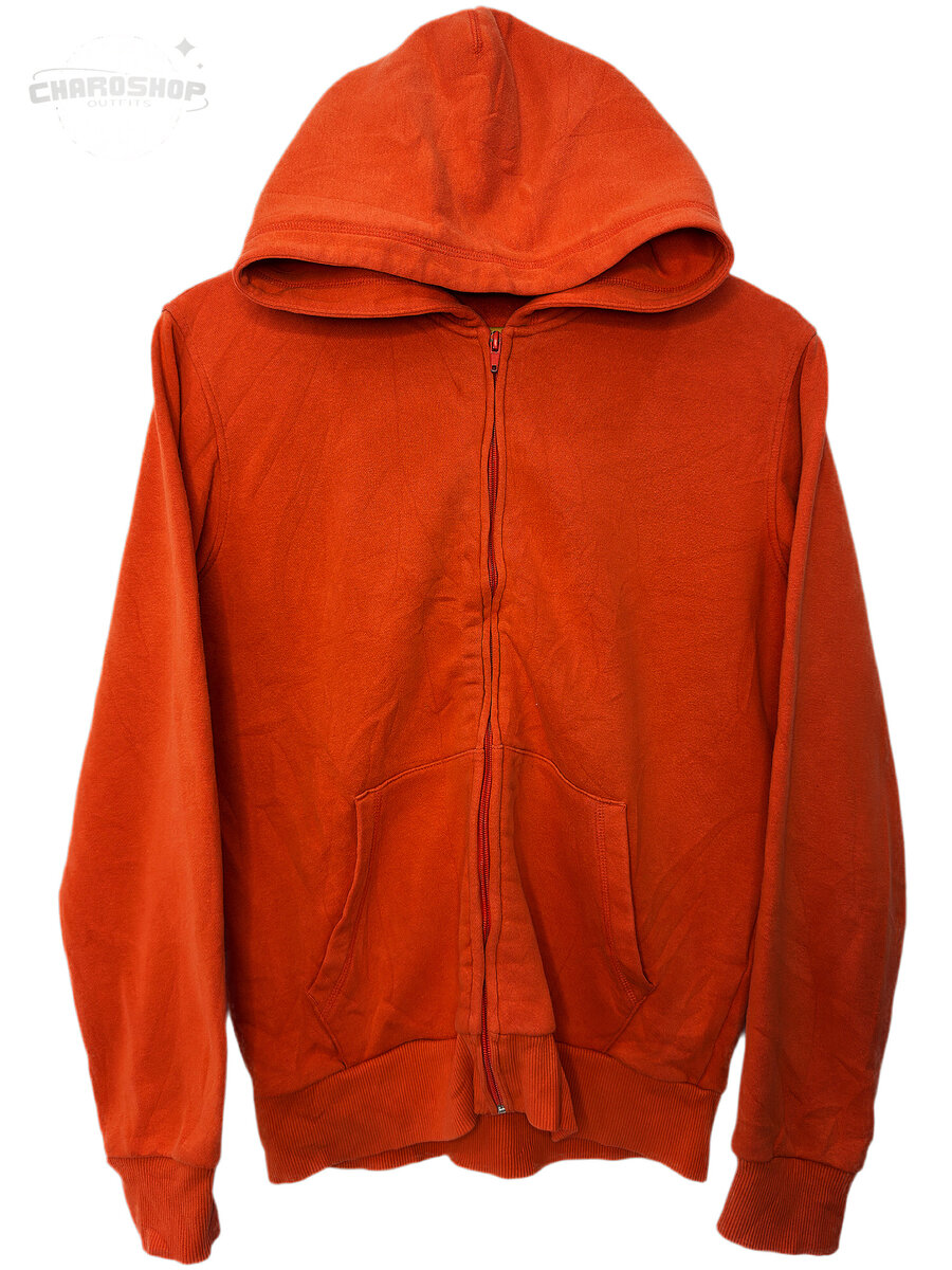 Hoodie zippé orange unisexe