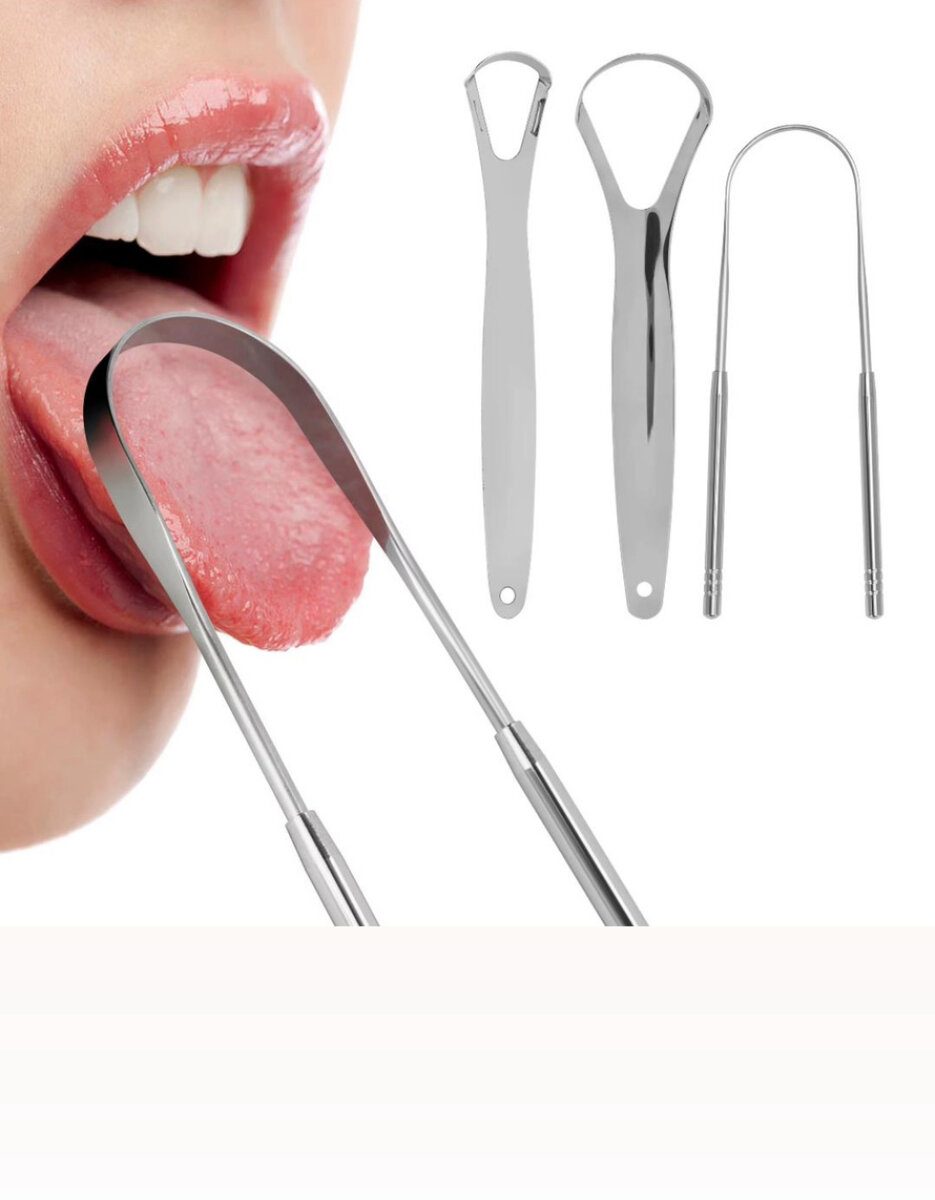 Gratte-langue en acier inoxydable