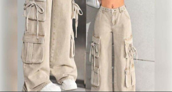 Pantalon cargo beige tendance