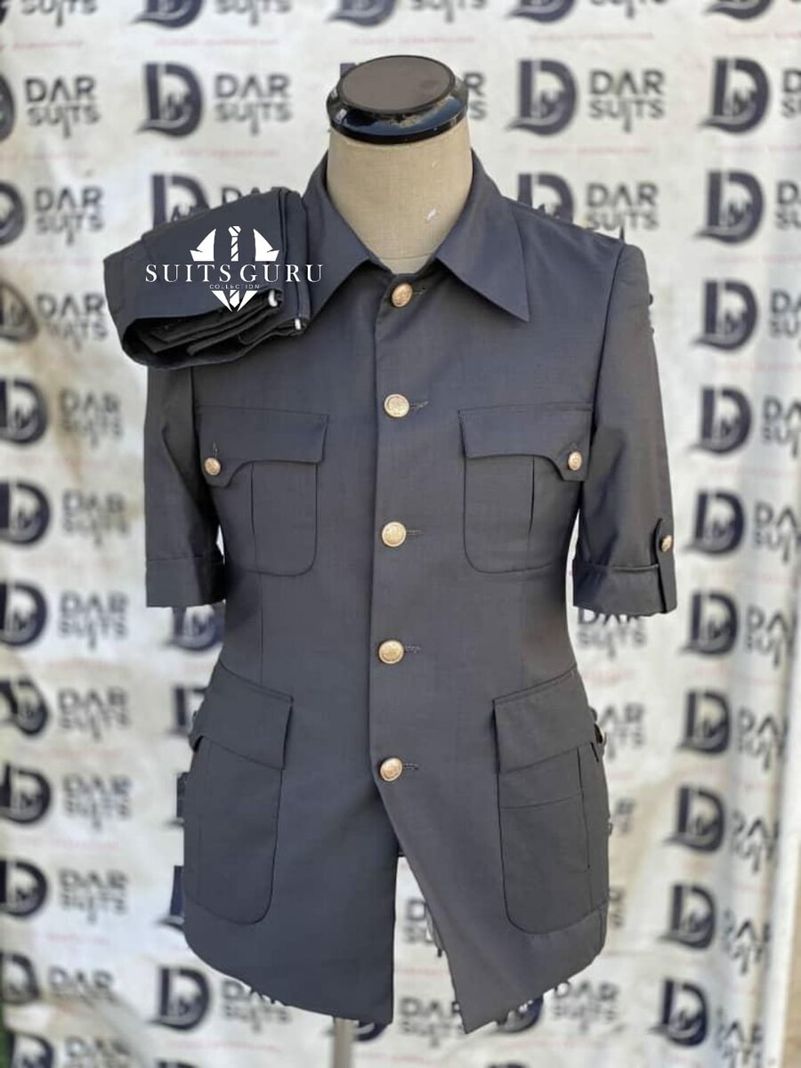 Men's Formal Short Sleeve Shirt black