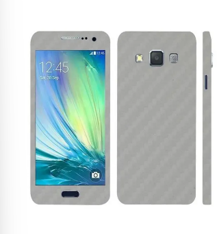 Samsung Galaxy A3 2015 Silver Carbon Fiber Texture Mobile Skin