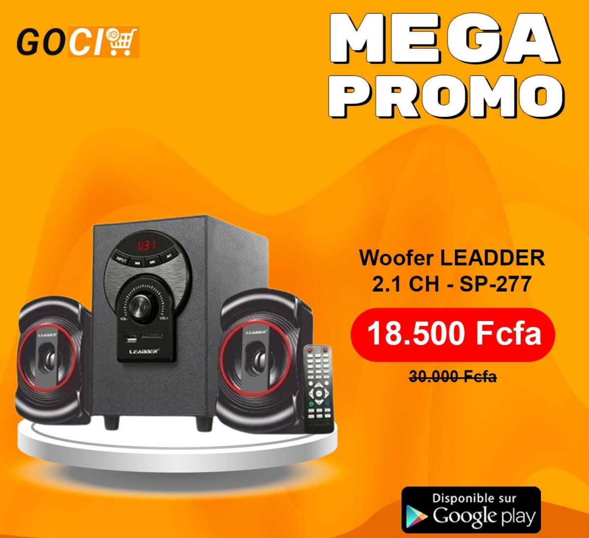 Woofer LEADDER 2.1 CH -Chaine Hi-Fi Bluetooth - SP-277