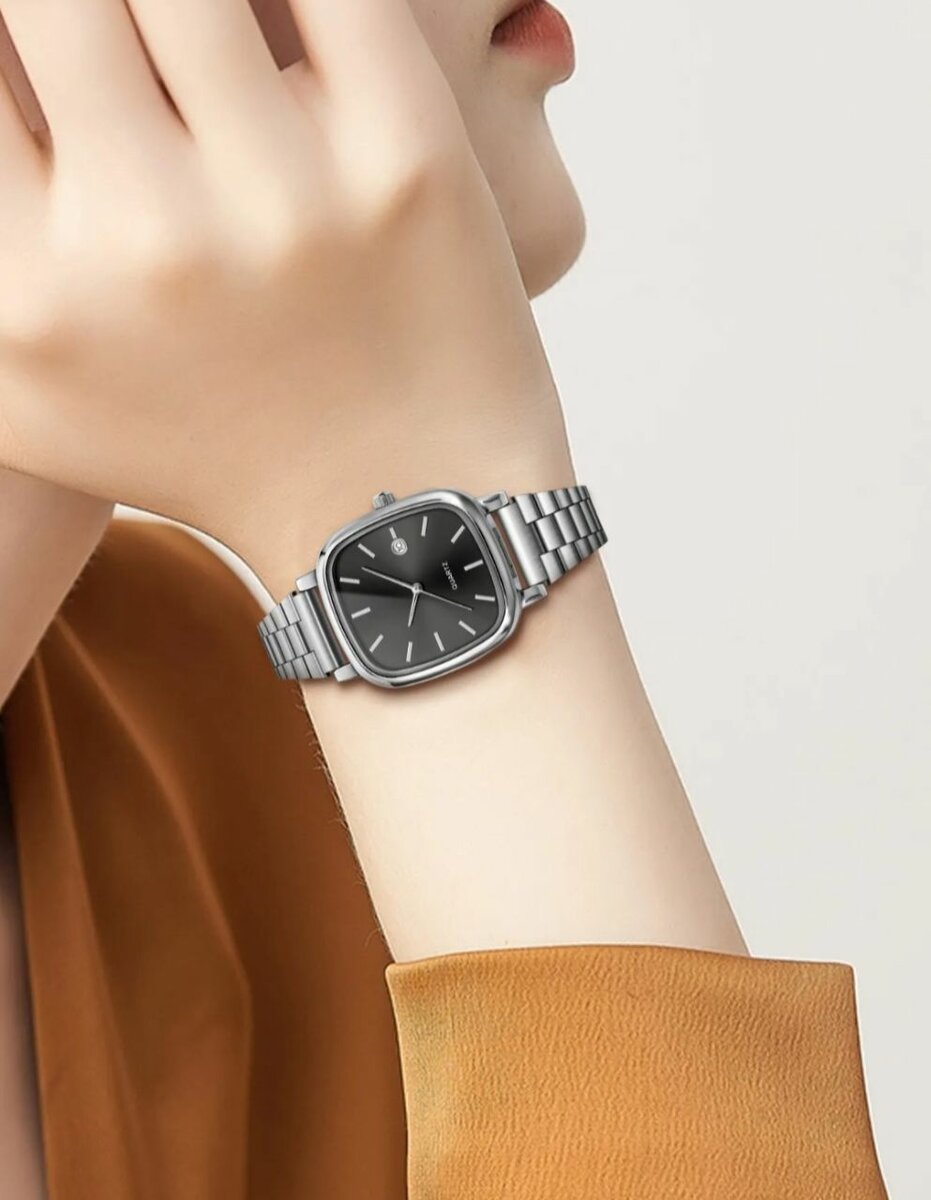 Montre-bracelet élégante en acier inoxydable