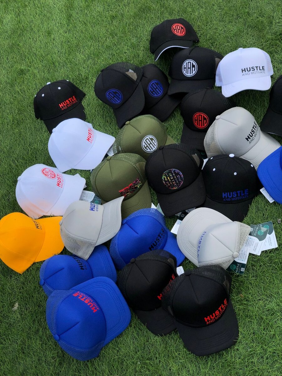 Hustle and motivate caps k65