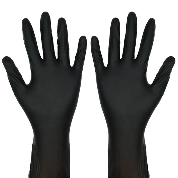Gants jetables en nitrile noirs