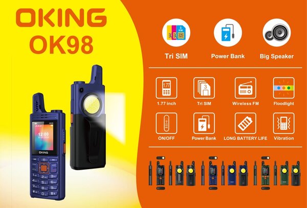 Téléphone robuste OK98 Tri SIM