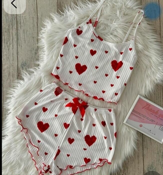 Pyjama femme cœur mignon