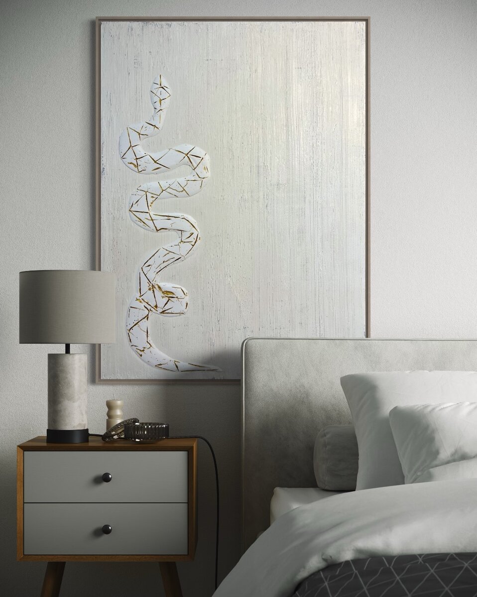 Картина «Змея» в честь наступающего 2025.Ручная работа