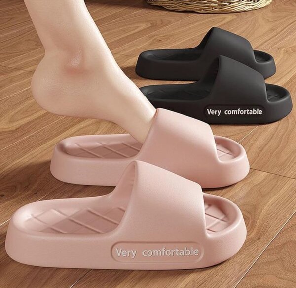 Summer Letter Print Women Slippers Thick Flat Outdoors Beach