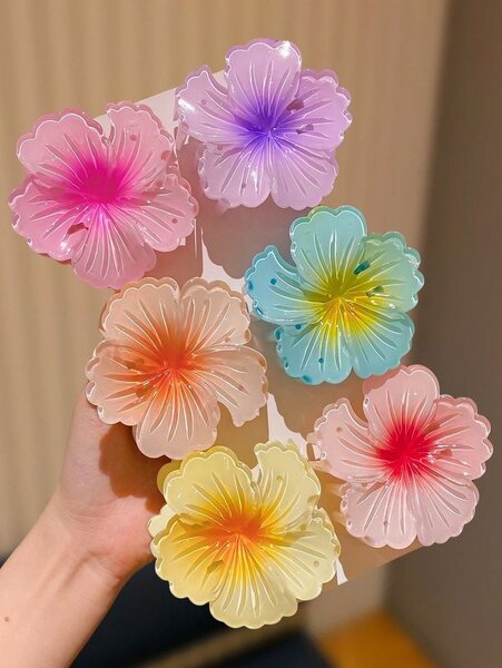 Pinces à cheveux colorées fleur