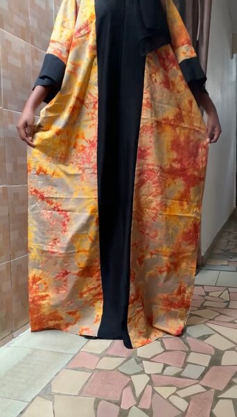 Robe colorée en soie longue