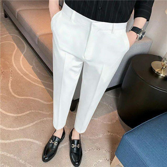 Pantalon tissu-BLANC