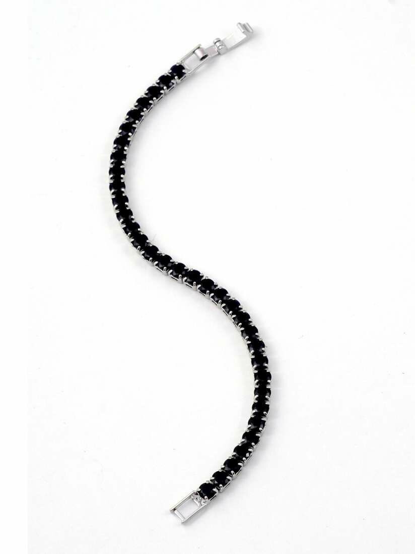 Diamond Tennis Bracelet in black silver - 4mm