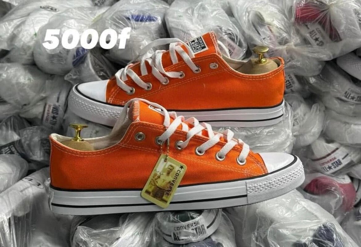 Baskets Orange à Lacets