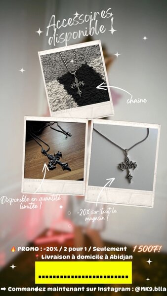 Collier Croix Gothique