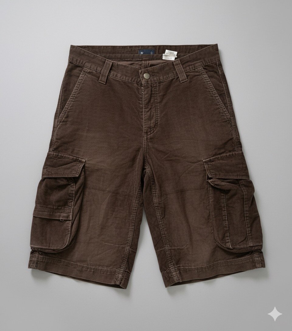 Shorts cargo en coton marron