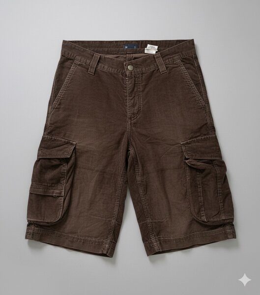 Shorts cargo en coton marron
