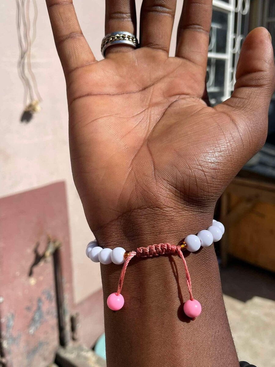 Customized baby pink bracelet