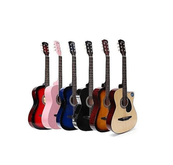 Guitares acoustiques multicolores