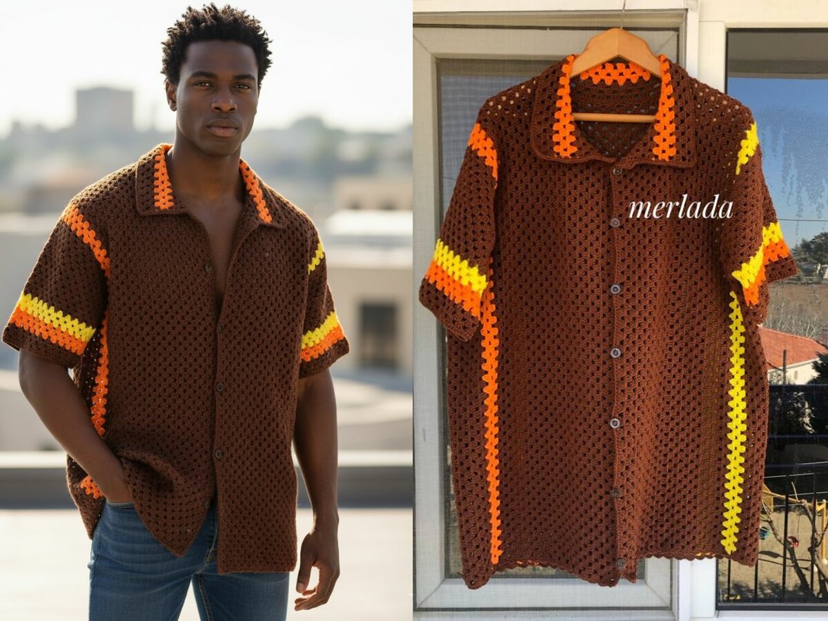 Chemise crochet unisexe