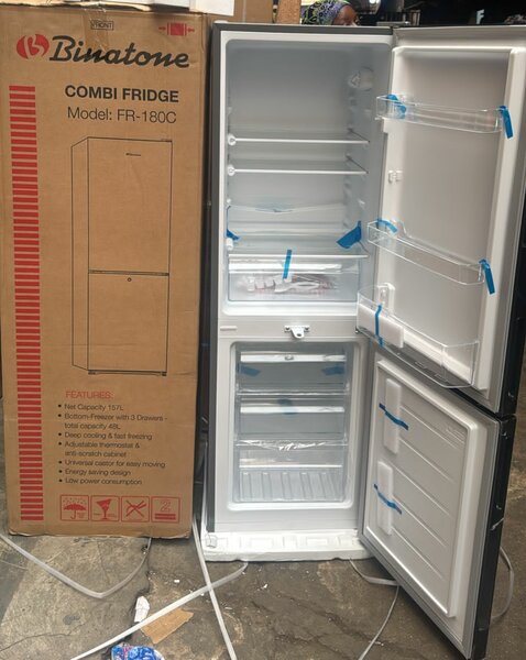 Binatone 157L double door fridge brand new in a box