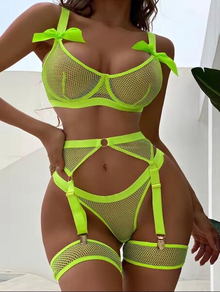 Lingerie filet néon pour femmes