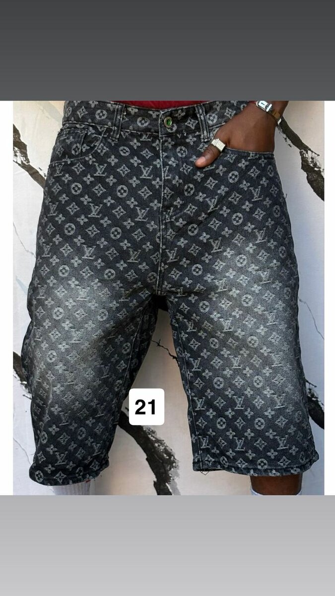 Bermuda en jean imprimé homme