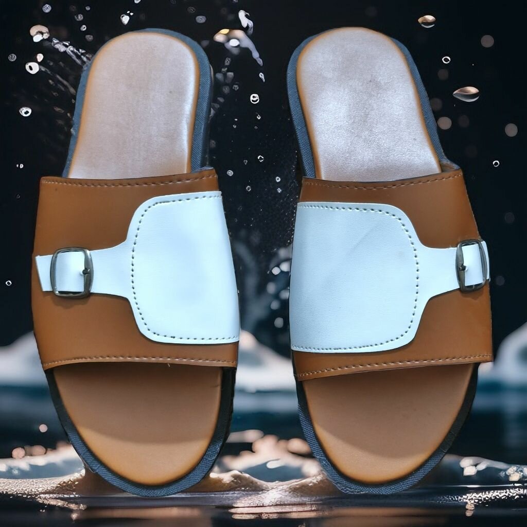 Claquettes en cuir unisexes