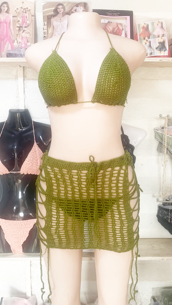 Bikini crochet vert élégant