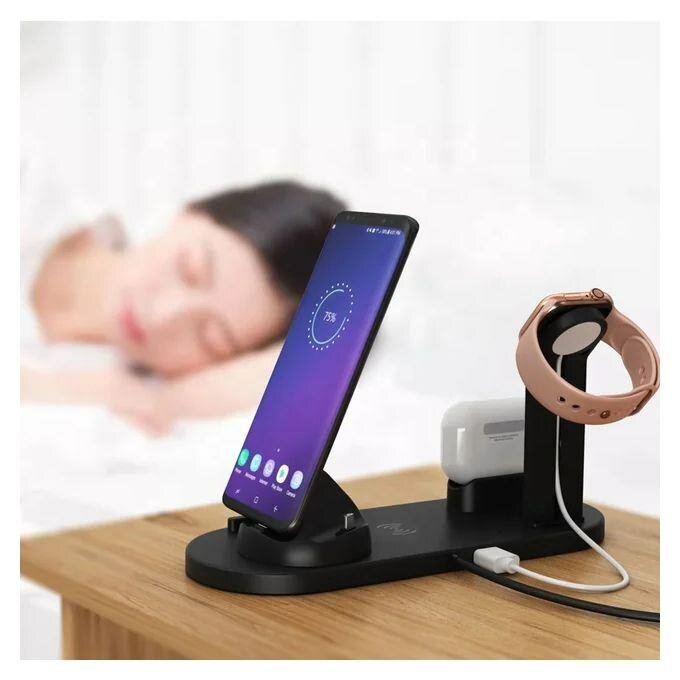 PowerBank de chargeur sans fil Qi plaque de chargeur 6 en 1