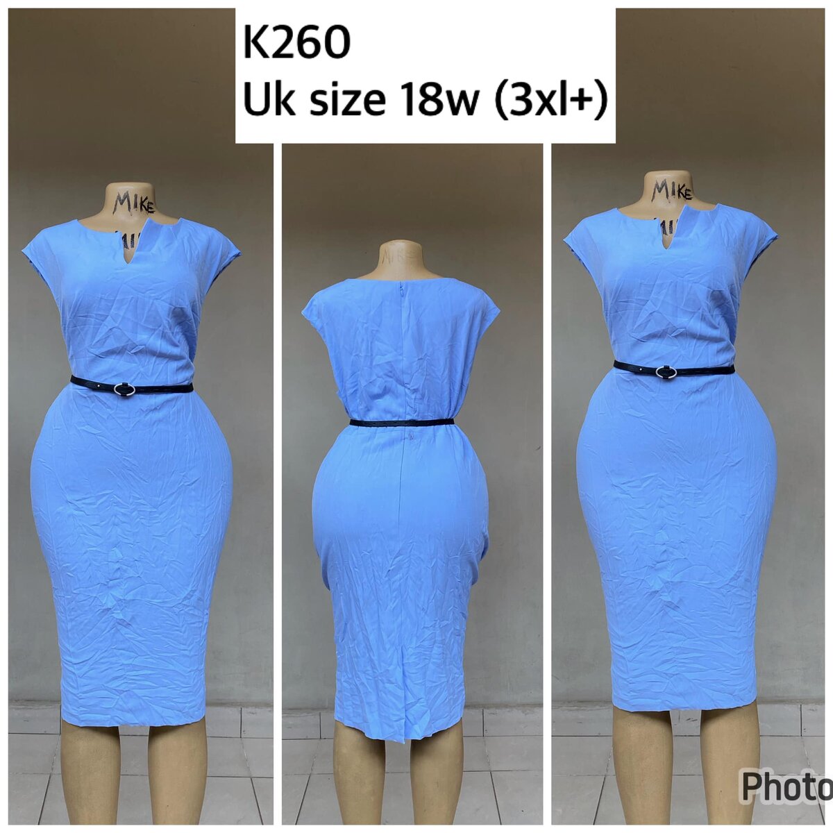 blue sheath dress with black strap sleeveless