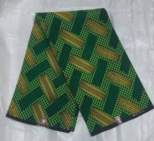 Original Cotton Wax Chitenge Fabric with 6 Yard Print green