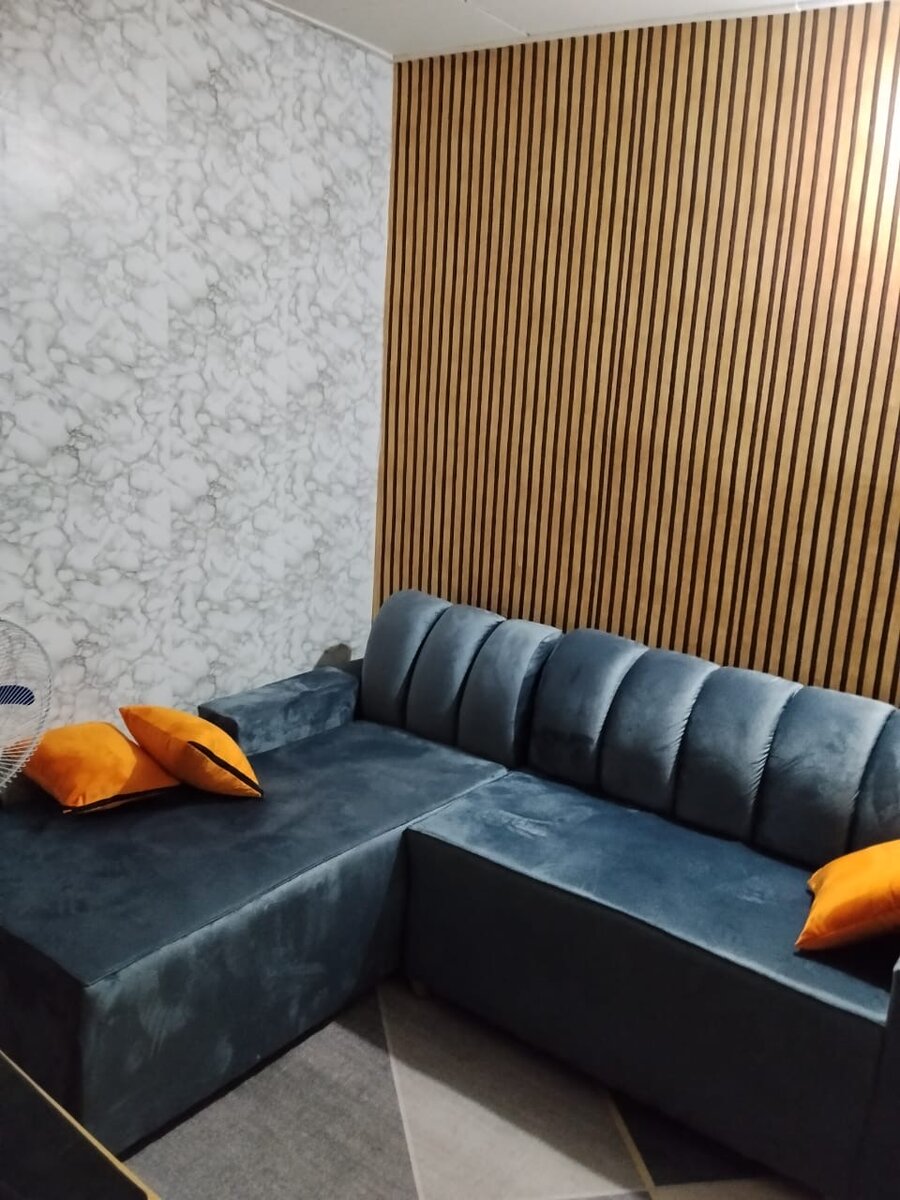 Canapé d'angle bleu moderne