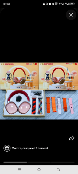 Set montre, casque et bracelets