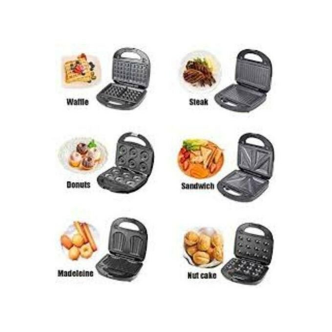 Sokany 6 In 1 Sandwich Toaster Waffle Maker Toast Grill - Bl